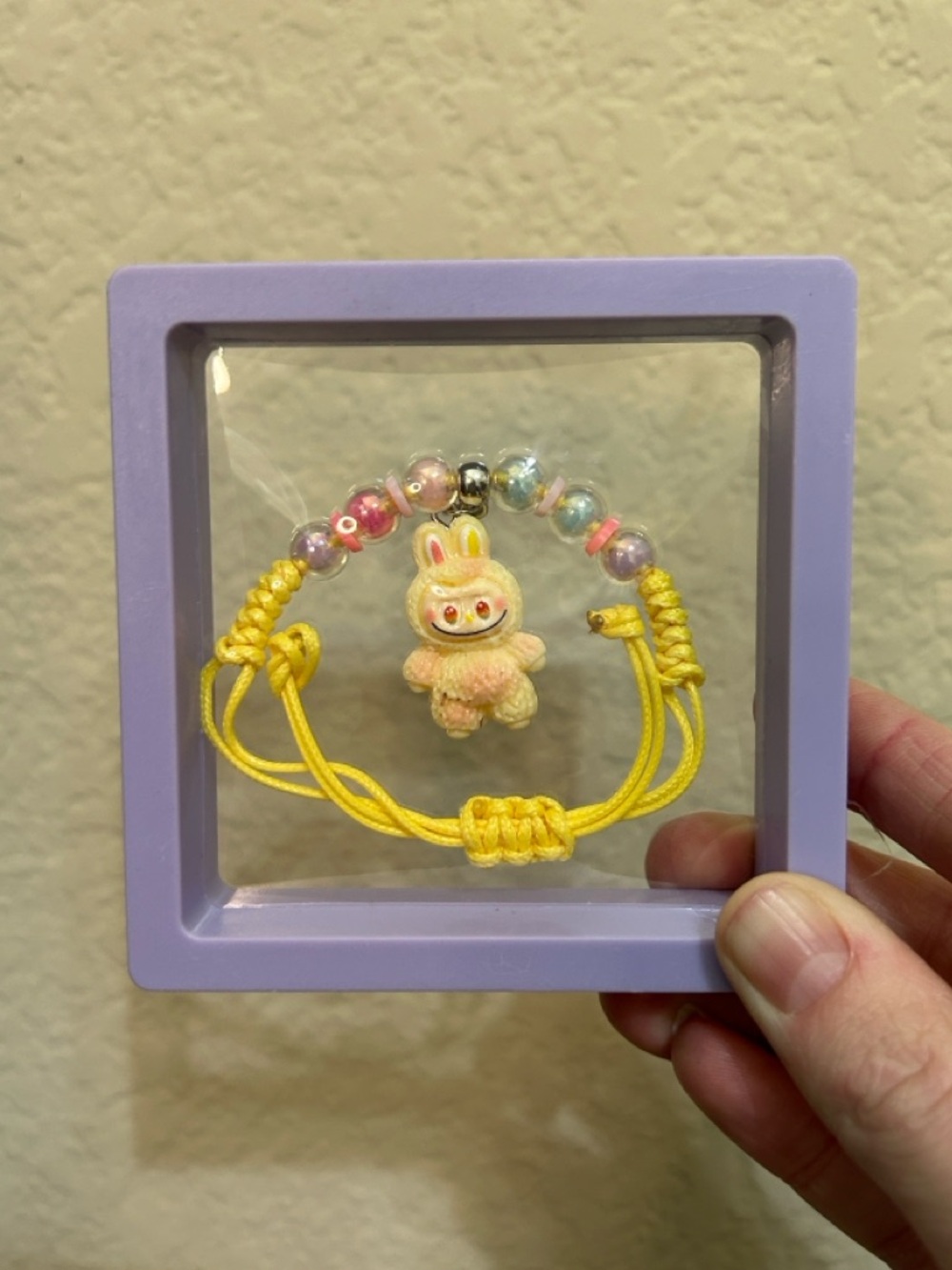 Labubu Little Monster Beaded Adjustable Woven Bracelet - Yellow New